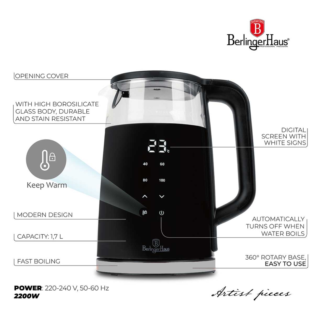 CZAJNIK ELEKTRYCZNY 1,7L BERLINGER HAUS BH-9476 MATTE BLACK